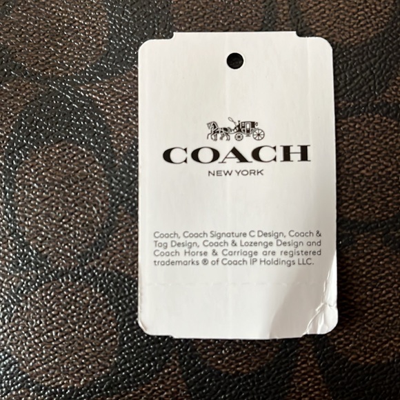 Coach Brown/red corner zip wristlet - Picture 4 of 4